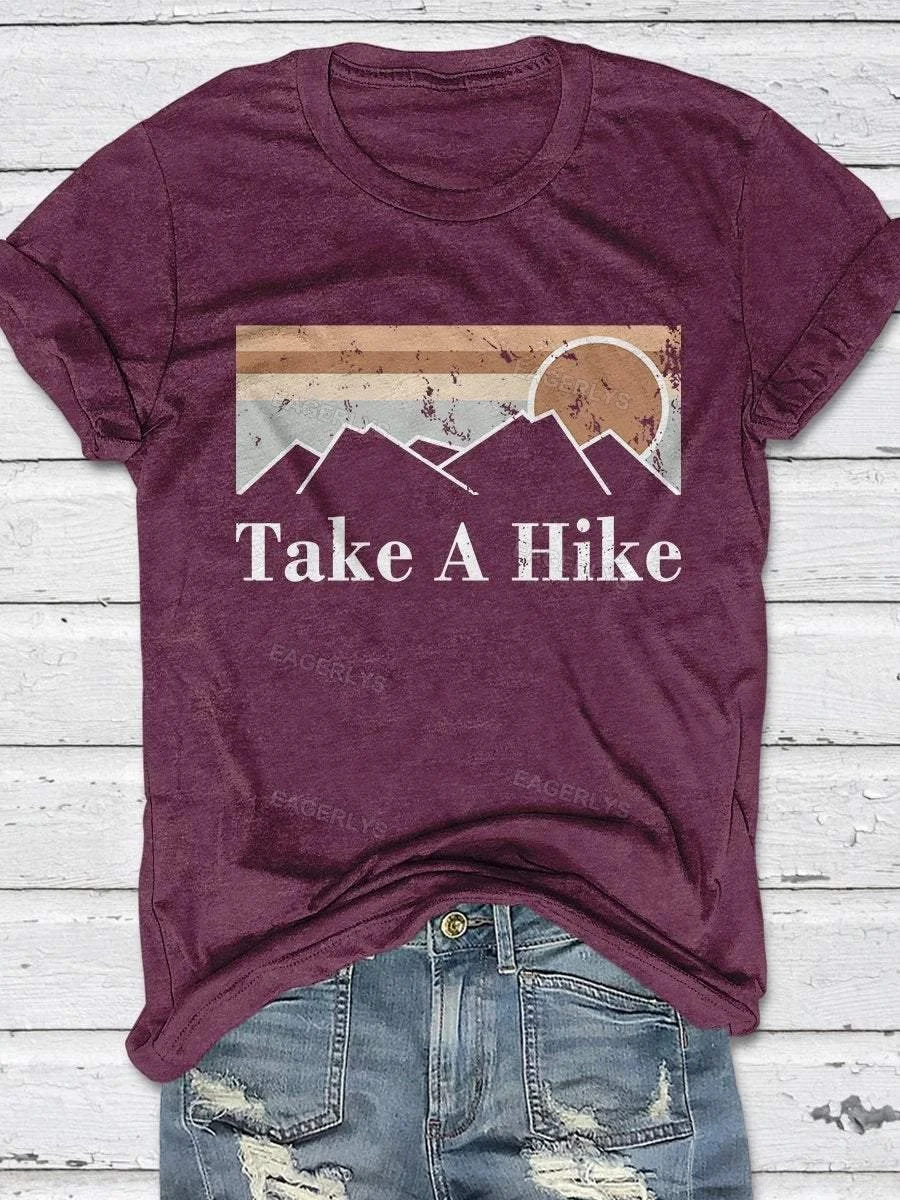 Eagerlys  Take A Hike Print Short Sleeve T-shirt Eagerlys