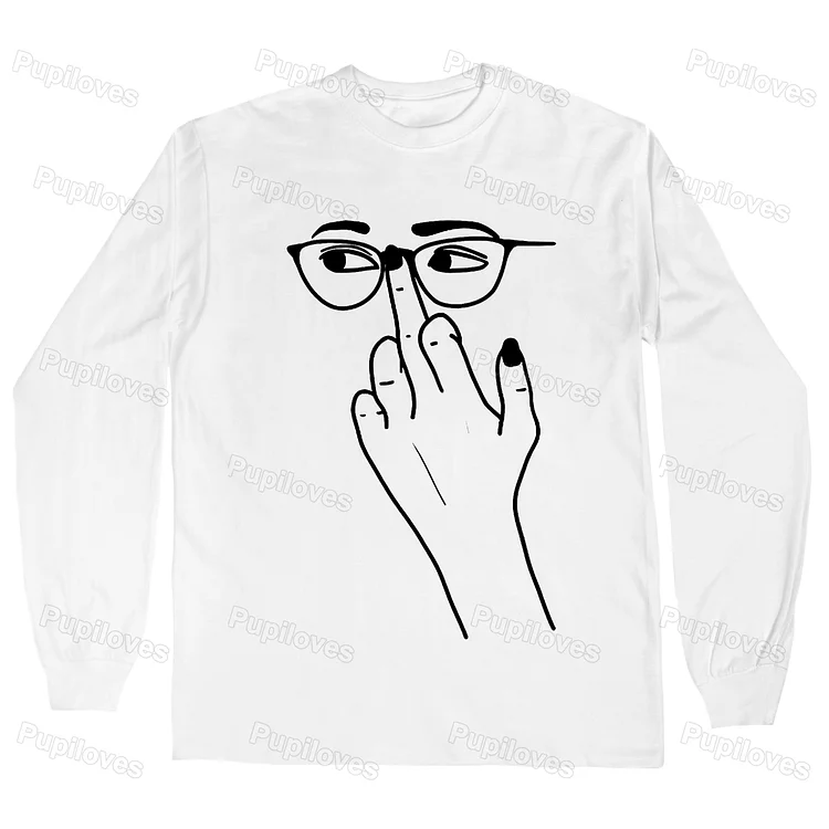 Pupiloves Pupiloves Glasses Finger Classic Long Sleeves T-shirt
