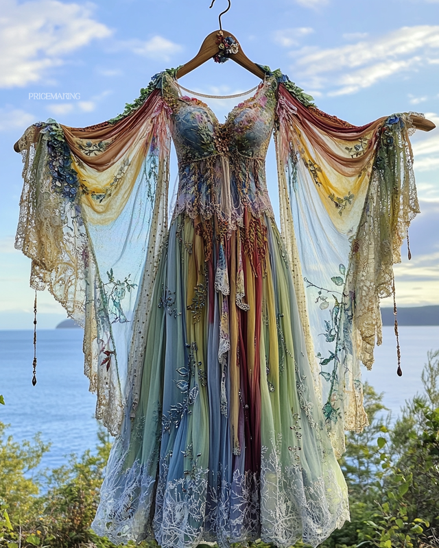 Summer Holiday Ruffle Lace Contrast Dress ce4d