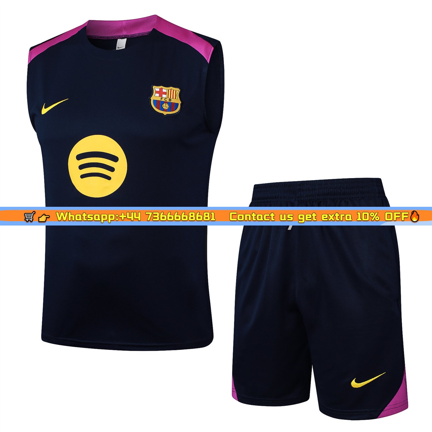 B.A.R.S.A 25-26 Vest Training Set - Deep Blue Black Vest and Shorts