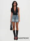 Precious Cargo Denim Mini Skirt Light Blue Wash