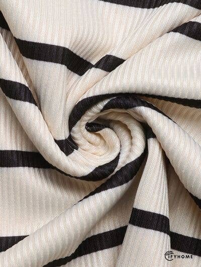 Perfee Striped Off-Shoulder Short Sleeve T-Shirt | IFYHOME