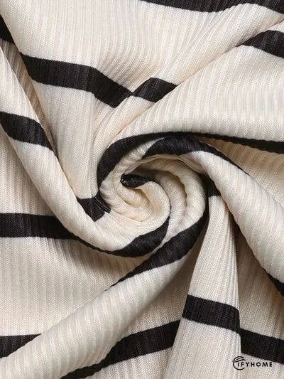 Perfee Striped Off-Shoulder Short Sleeve T-Shirt | IFYHOME