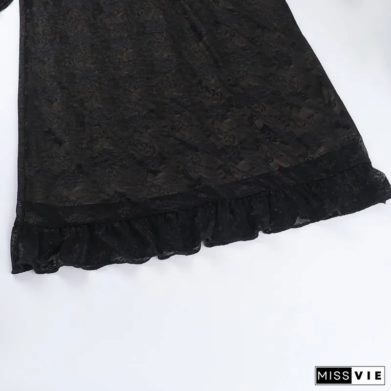 Sexy Lace Tank Top & Fitted Skirt Set