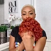 Best Design Orange Afro Short Curly Hair Wig Without Bang