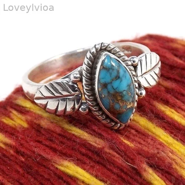 🎁Vintage Turquoise Leaf Ring