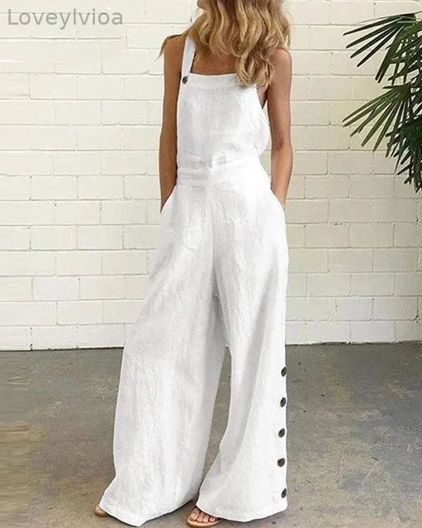 Women's Solid Color Vintage One-Pieces Jumpsuit