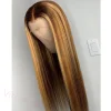 Brown Mixed Gold Highlight Straight Wigs