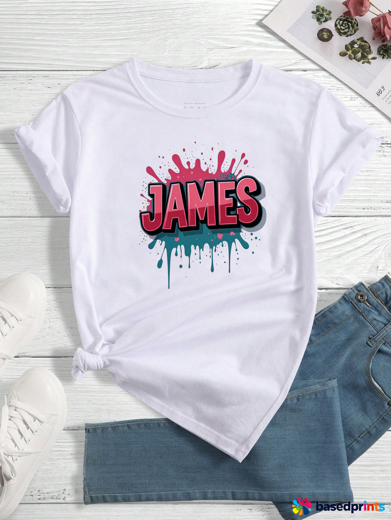 Personalized Drip Print T-Shirt Casual Wear