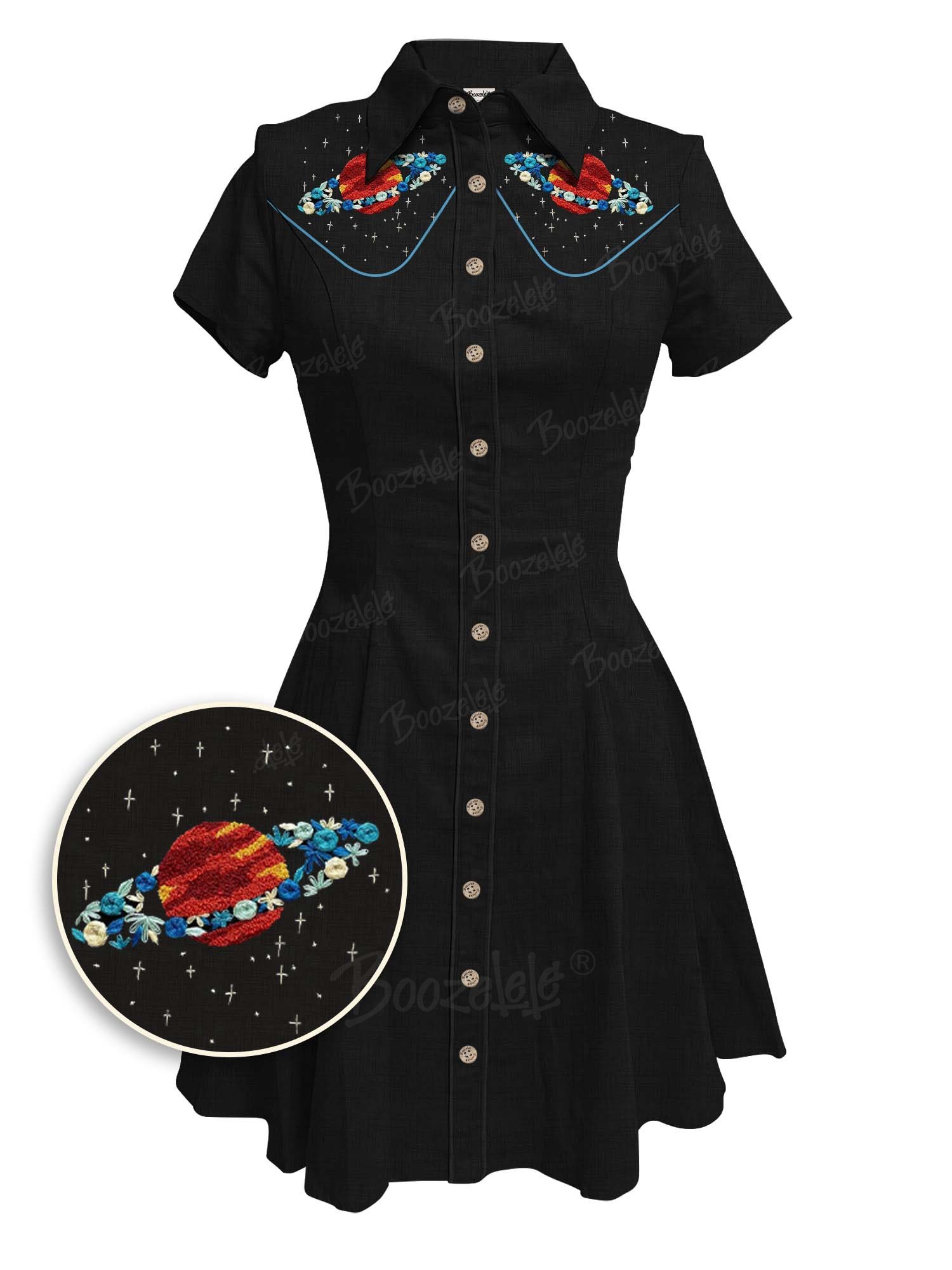 【Embroidery】The Planet  - 100% Cotton Dress