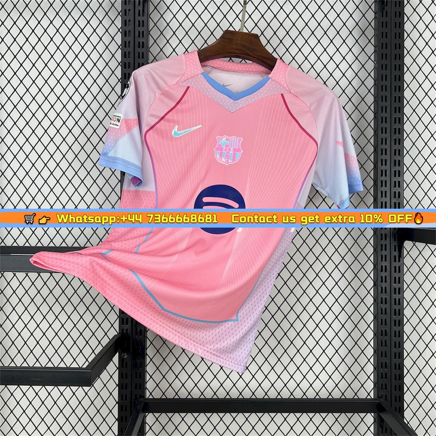 B.A.R.S.A 25-26 T90 White Lines Pink Special Jersey - Fans Version