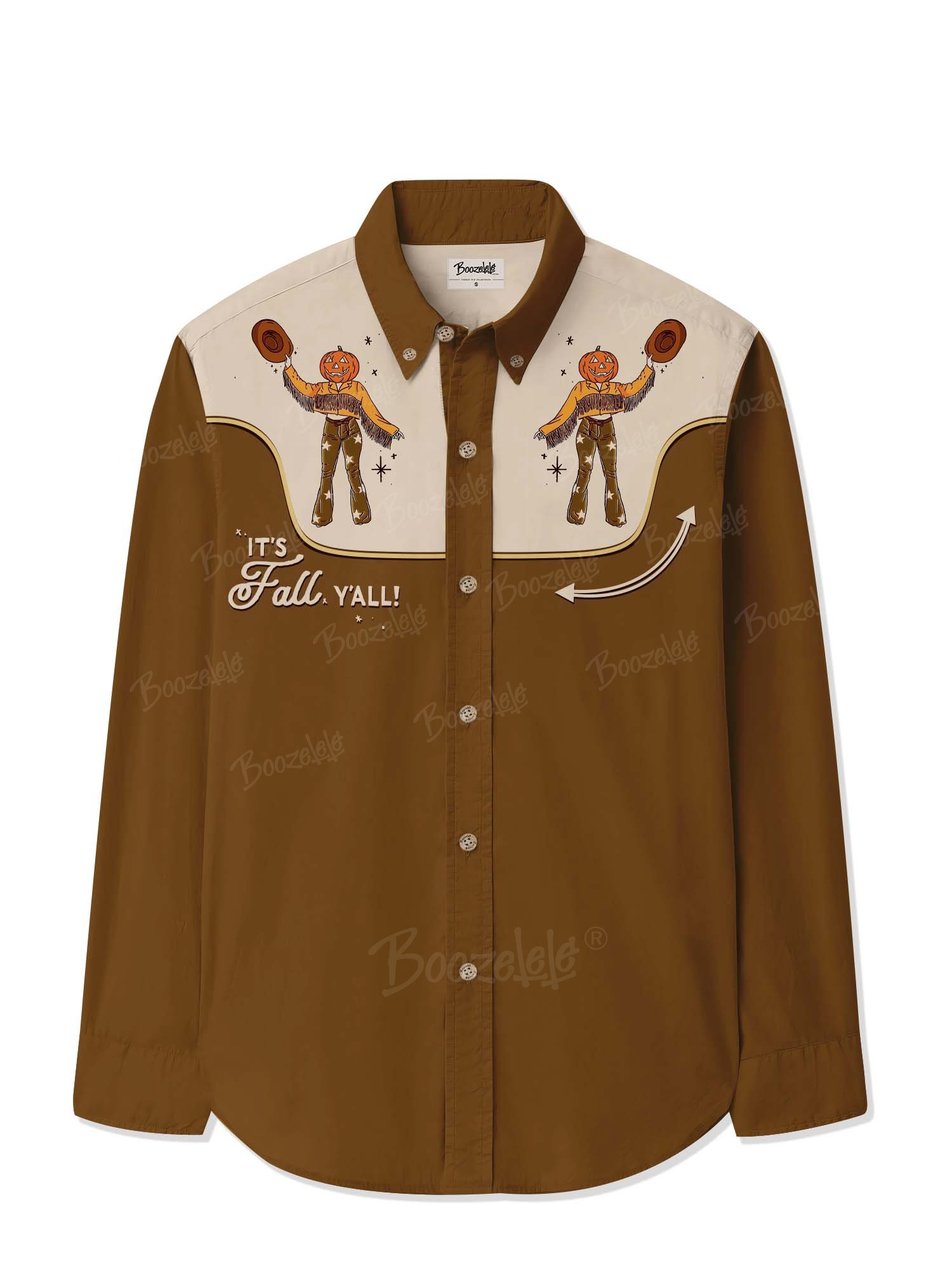 Fall Pumpkin Cowgirl Thanksgiving - 100% Cotton Long Sleeves Shirt