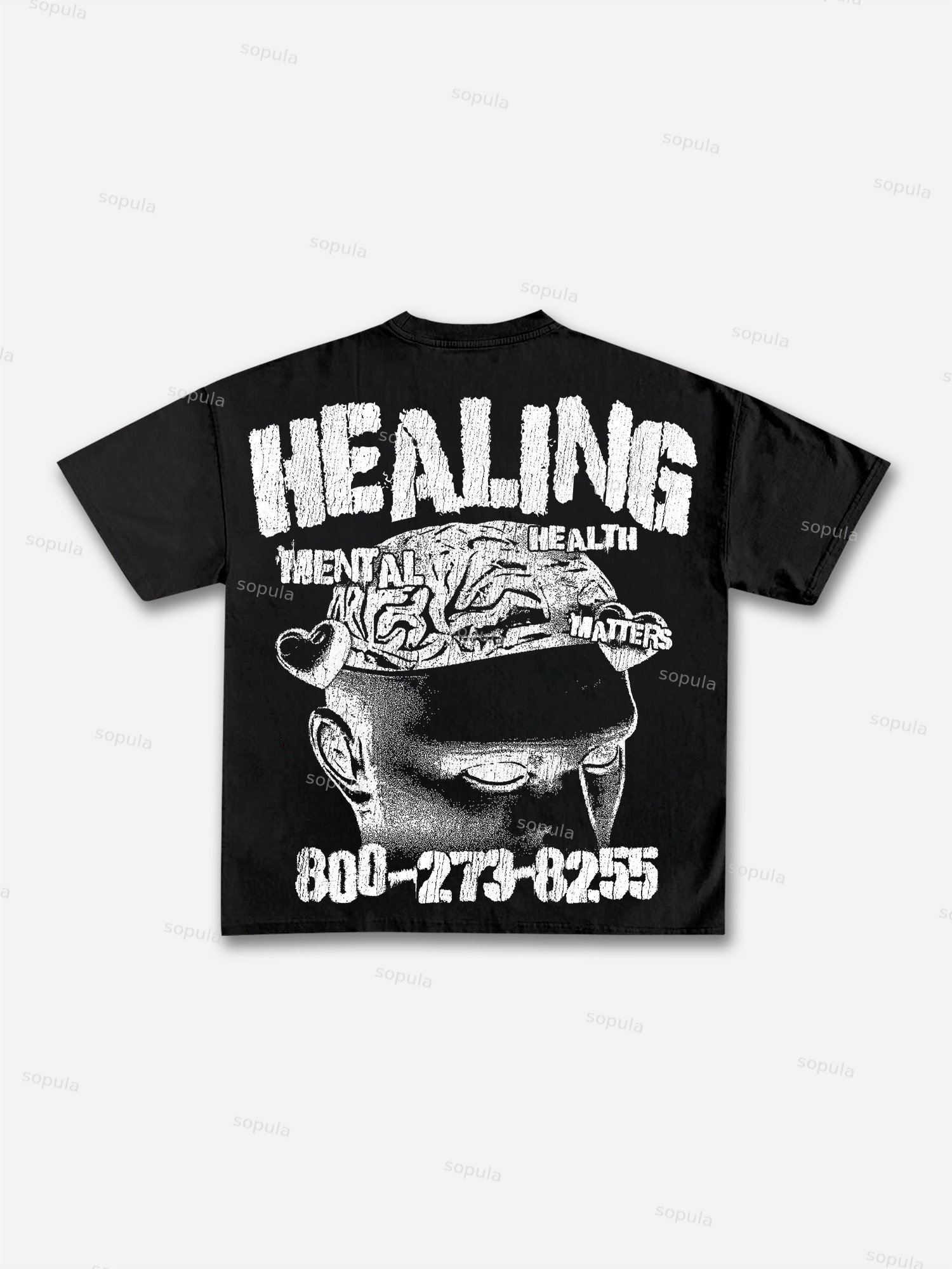 Mental Health Matters Healing Print Cotton T-shirt