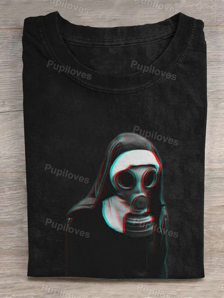 Pupiloves Pupiloves  The Nun Wearing Gas Mask-1 T-shirt