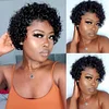 Short Curly Pixie Cut Bob Wig Side Part Lace Front Wig Hair