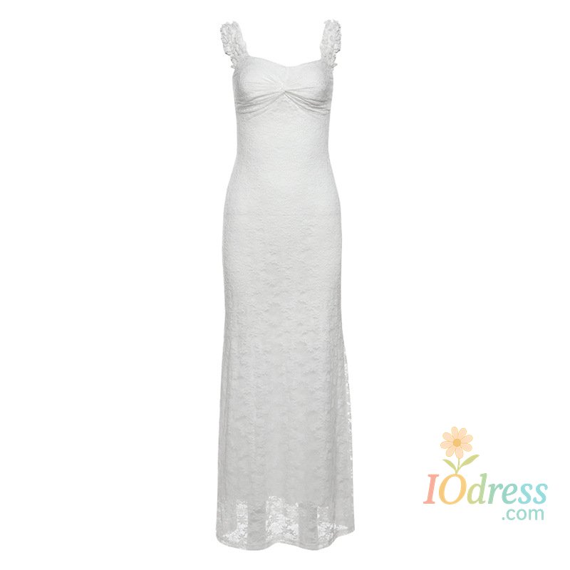 IO Dress Bangniweigou elegant sweet fairy white lace robe women thin straps skinny party tank dress