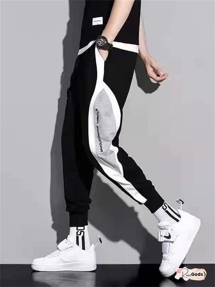 Men's Sweatpants Joggers Trousers Pocket Drawstring Color Block Comfort Casual Daily Holiday Sports Stylish Black Grey Micro-elastic