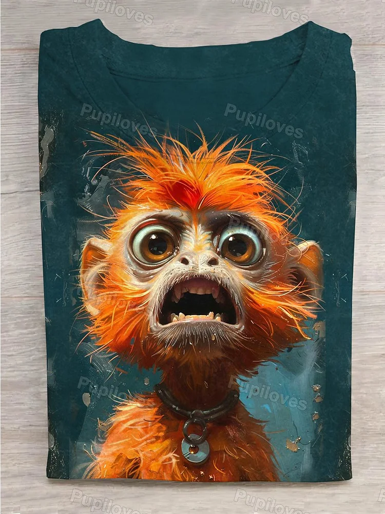 Pupiloves Pupiloves Surprised Monkey T-shirt