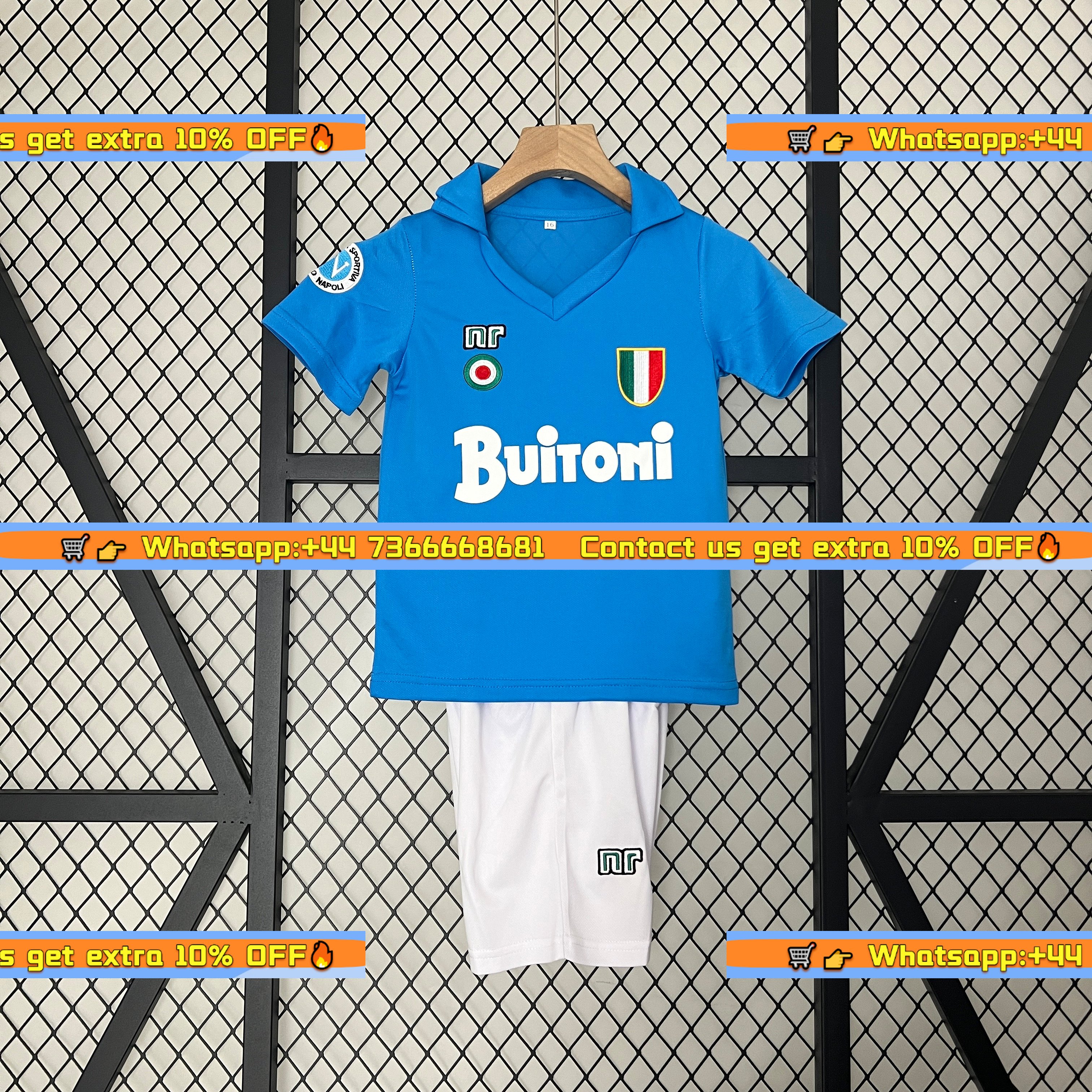 Retro Napoli 1987-88 Home Stadium Kids Kit