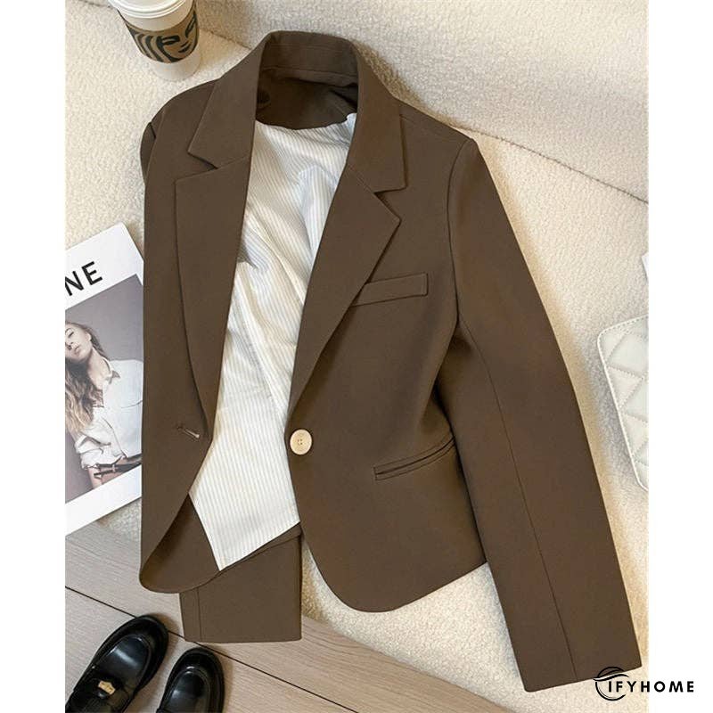 Stylish Short Brown Blazer Jacket | IFYHOME