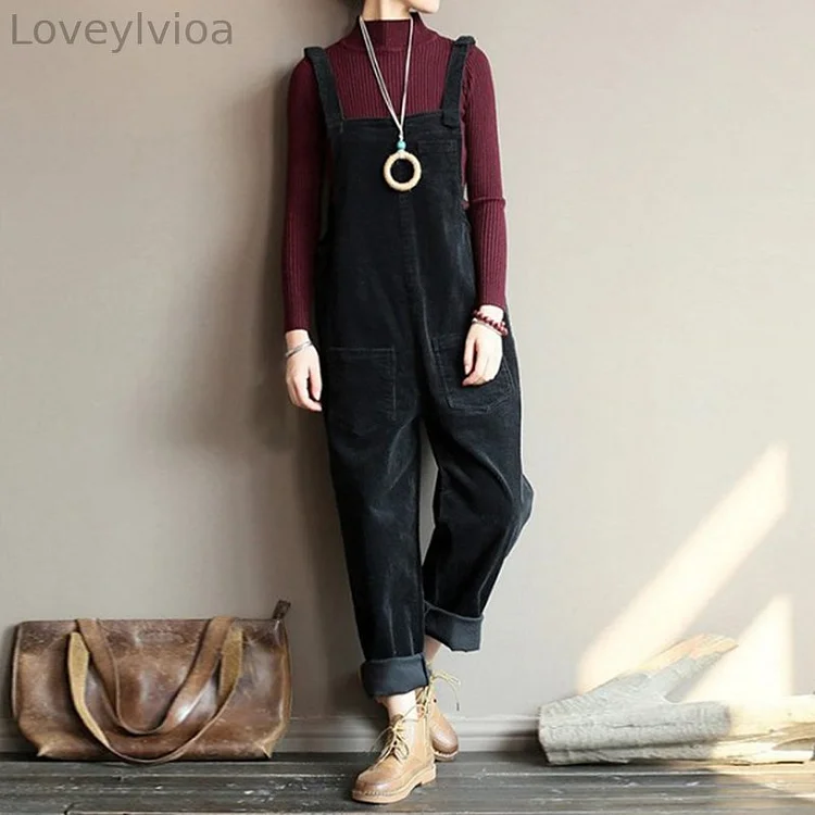 Vintage Corduroy Pocket Comfy Overalls