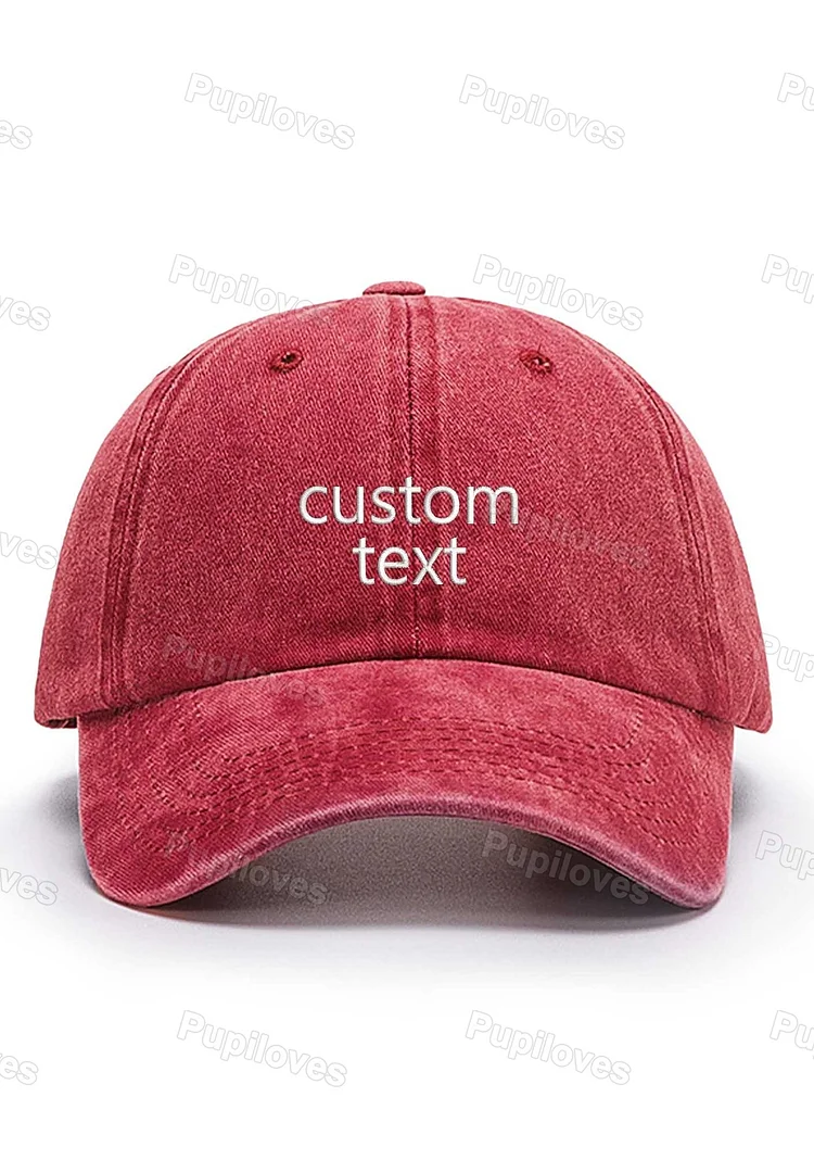 Pupiloves Pupiloves Custom Text Embroidered Cap