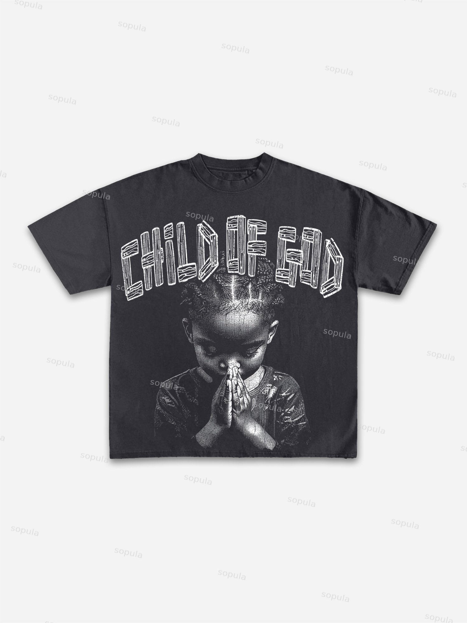 Child Of God Prayer Print Cotton T-shirt