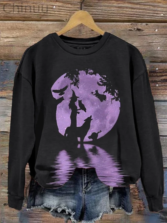 Women's Halloween Witch Casual Sweatshirt 