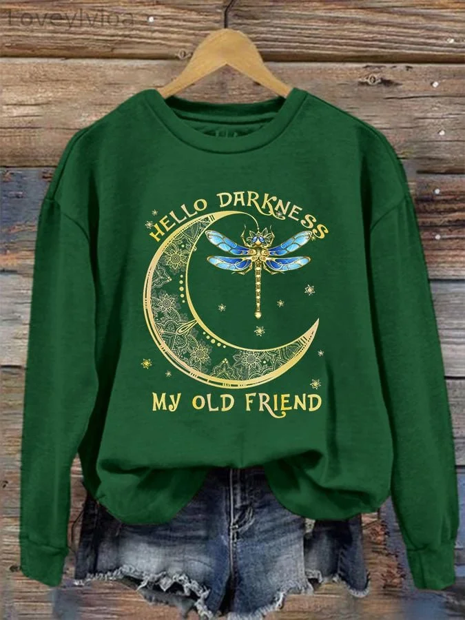 Women's Hello Darkness My Old Friend Printed Sweatshirt