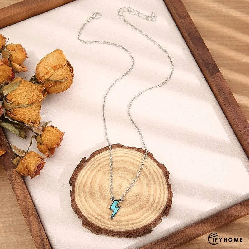 Retro Lightning-Shaped Turquoise Collar Necklace | IFYHOME