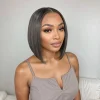 Salt and Pepper Highlight Wig Straight Bob Wig