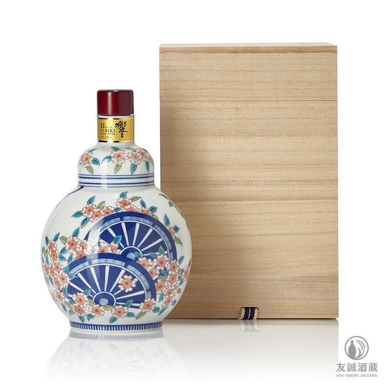 HIBIKI響21年有田燒色繪櫻御所車文瓢形瓶 友誠酒藏