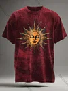 Abstract Retro Sun Print Casual Short-Sleeve T-Shirt