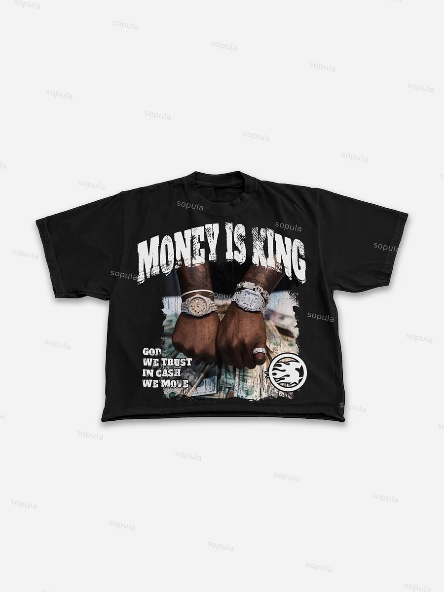 We Believe In God, We Rely On Cash Vintage Graphic Cropped T-shirt