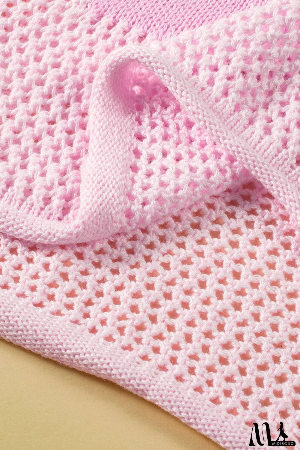 Big Flower Hollowed Knit Drop Shoulder Sweater