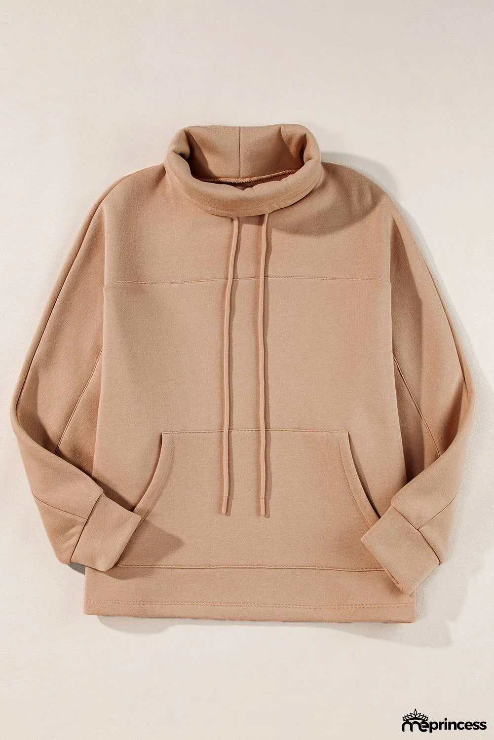 Drawstring Turtleneck Dolman Sleeve Sweatshirt