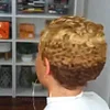 Best Design Afro Short Curly Hair Gold Wig