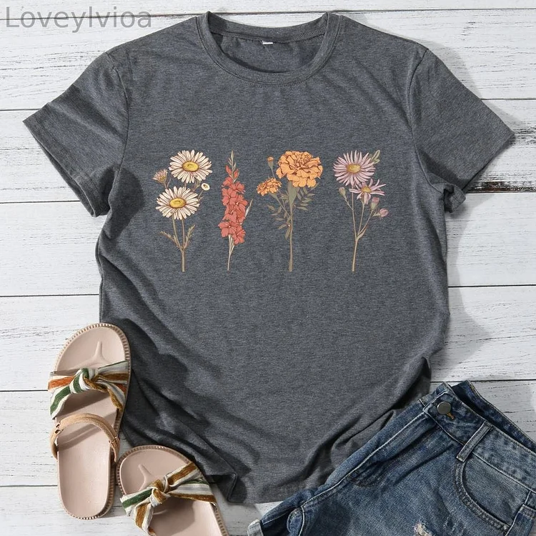 Live life in full bloom Round Neck T-shirt-0025890