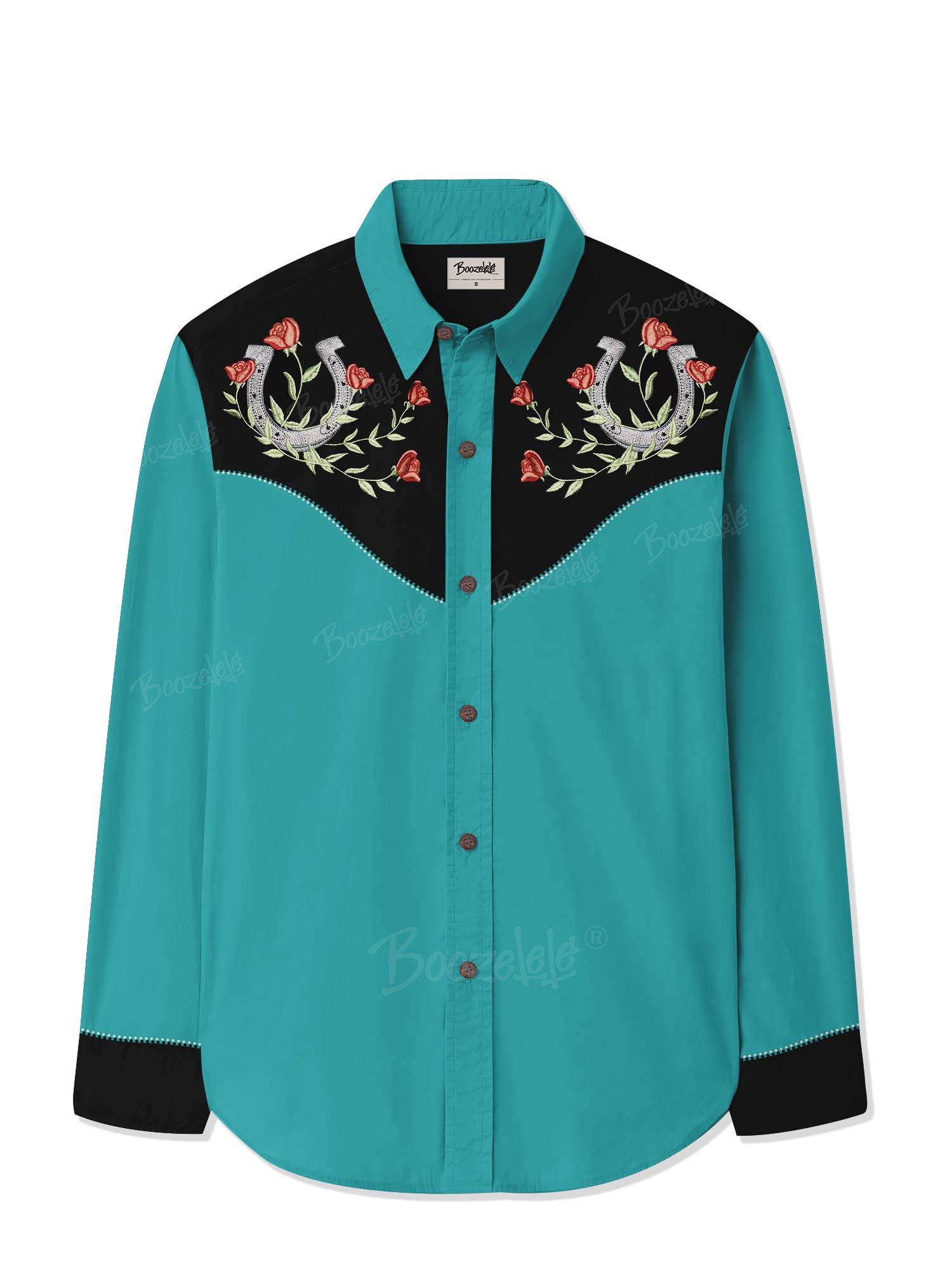 West Flower Cowboy - 100% Cotton Long Sleeves Shirt