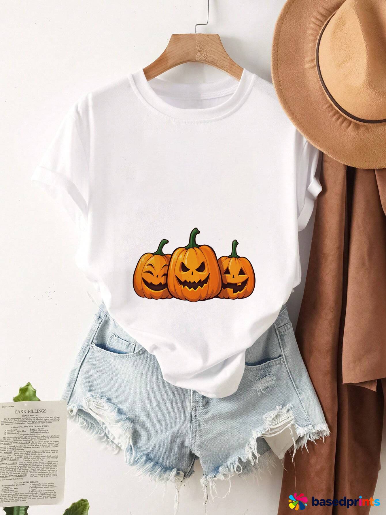 Halloween Pumpkin Print T-Shirt Women Casual Cotton Tee Tops