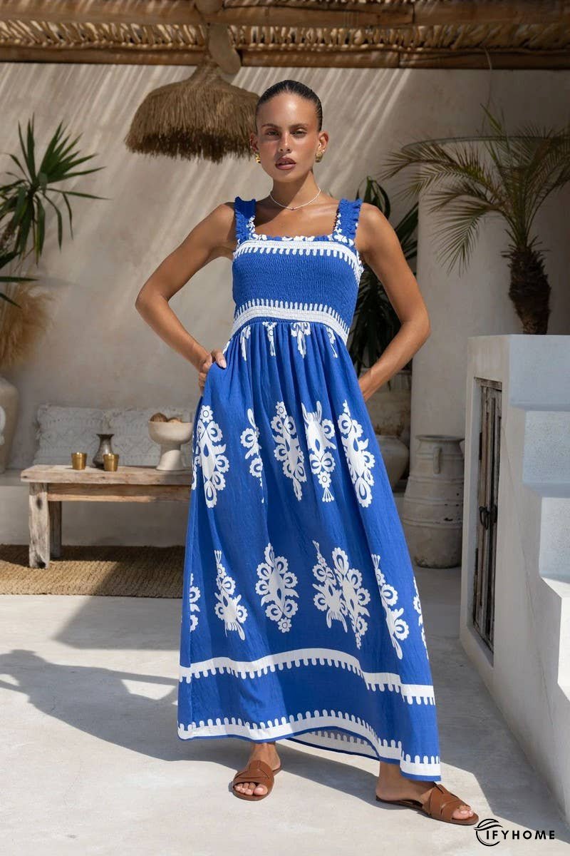 Boho Floral Spaghetti Strap Beach Vacation Dress | IFYHOME