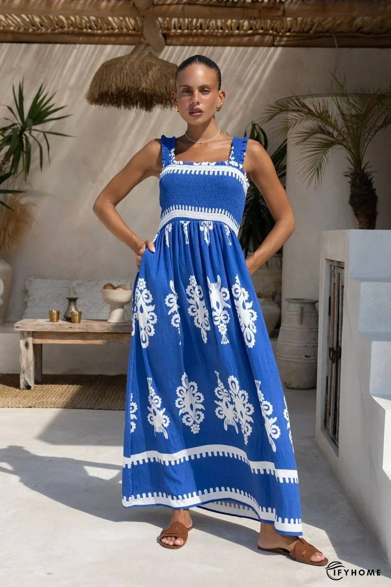 Boho Floral Spaghetti Strap Beach Vacation Dress | IFYHOME