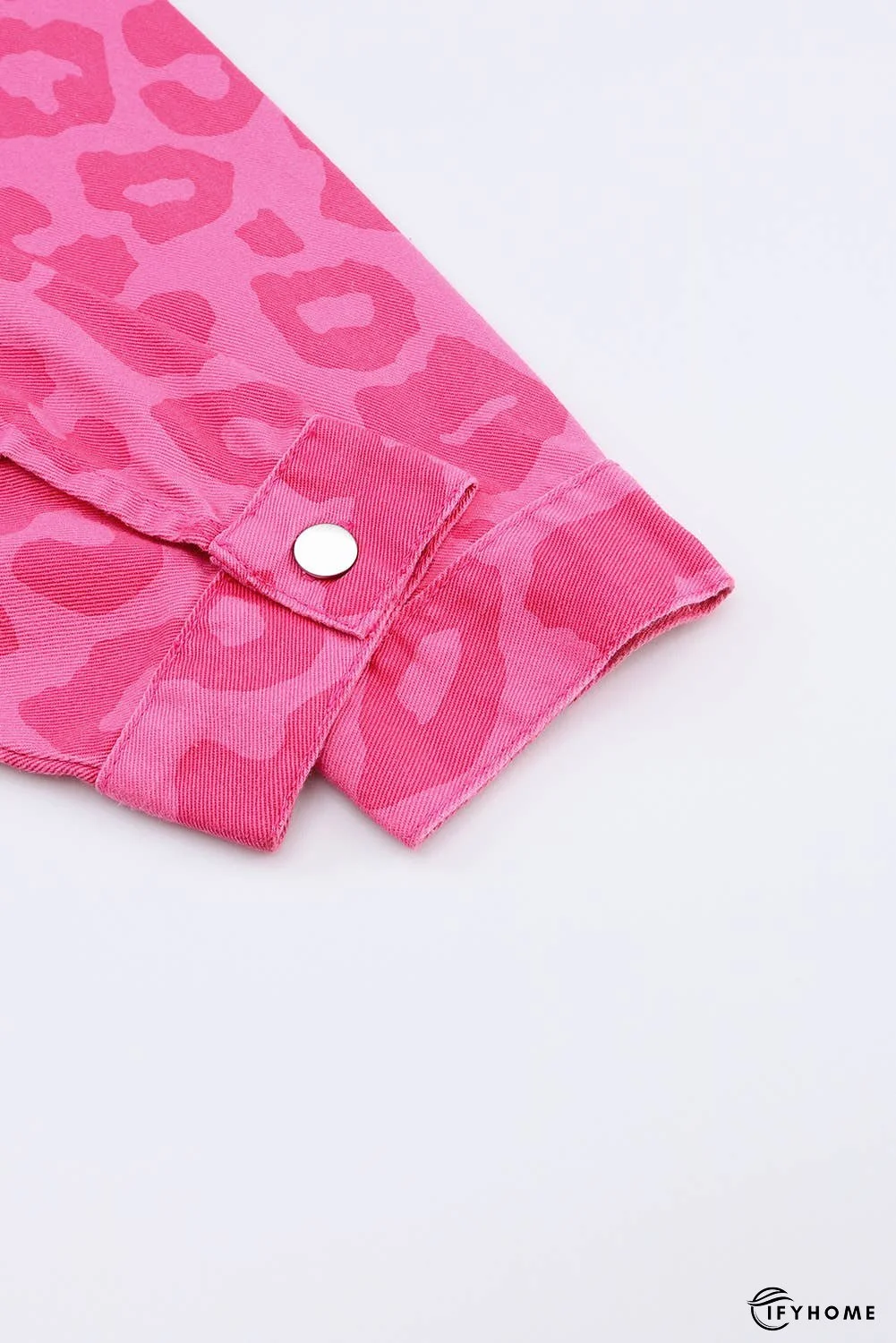 Leopard Print Button Cuffs Raw Hem Jacket | IFYHOME