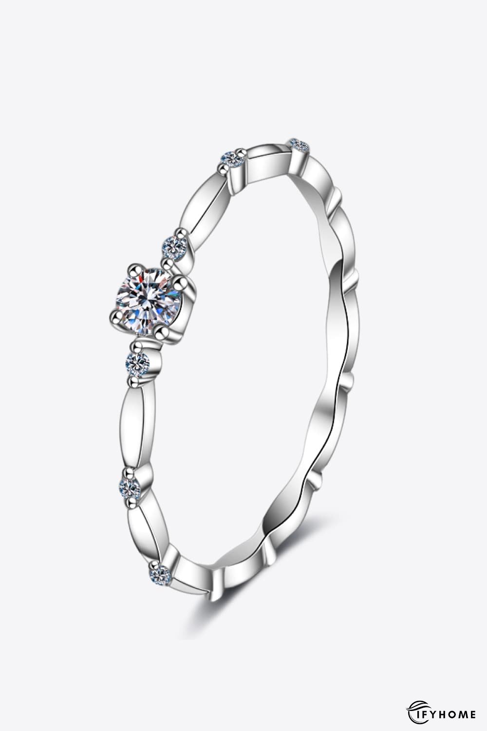 Moissanite 925 Sterling Silver Rhodium-Plated Ring | IFYHOME