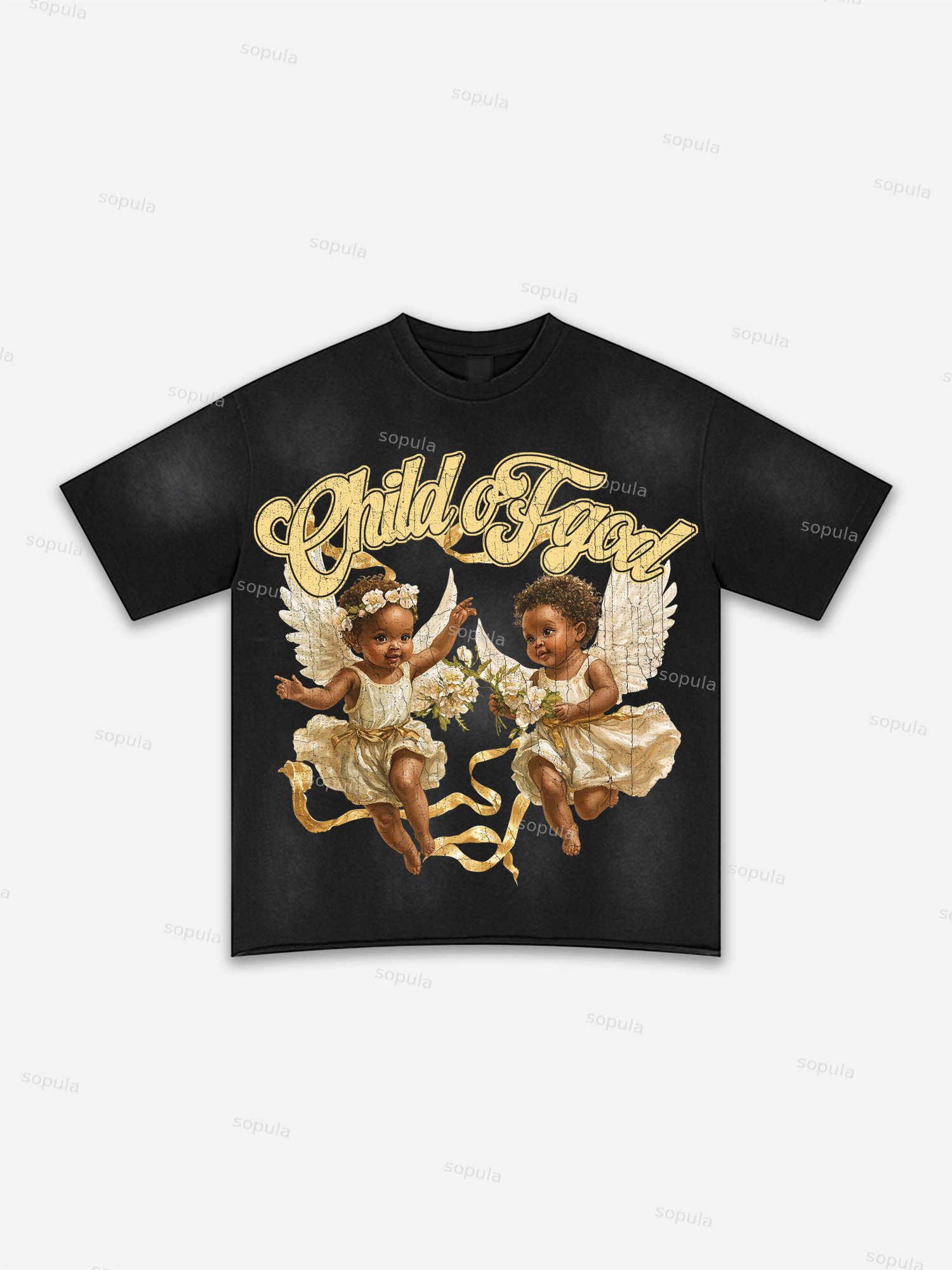 Child Of God Print Washed T-shirt
