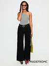 Defender Mid Rise Wide Leg Jeans Black