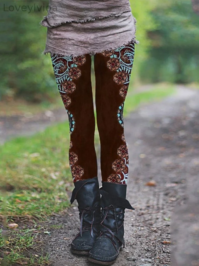 Women's Vintage Western Printed Leggings