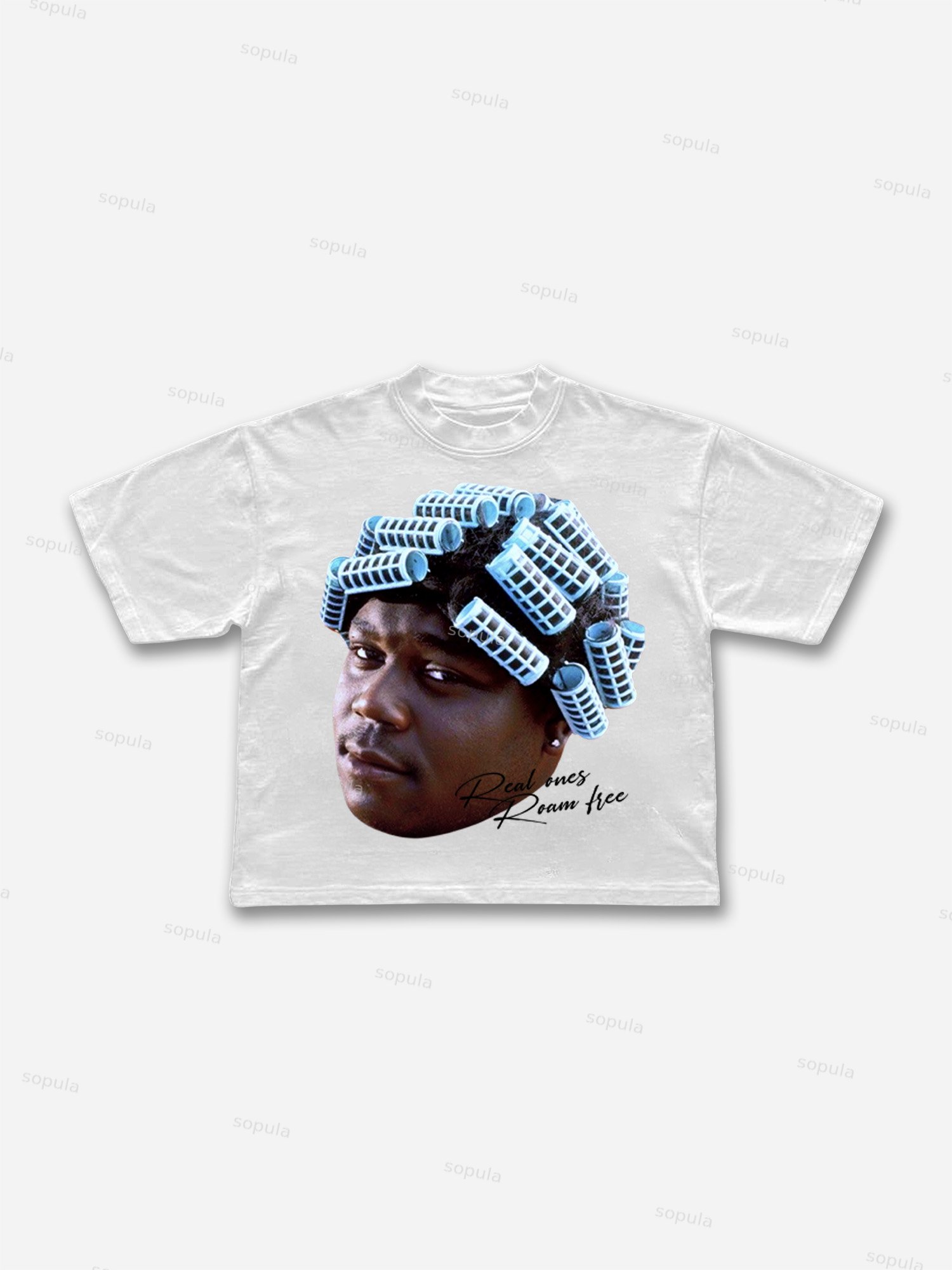 Street Star Big Head Figure Graphic Cropped T-shirt