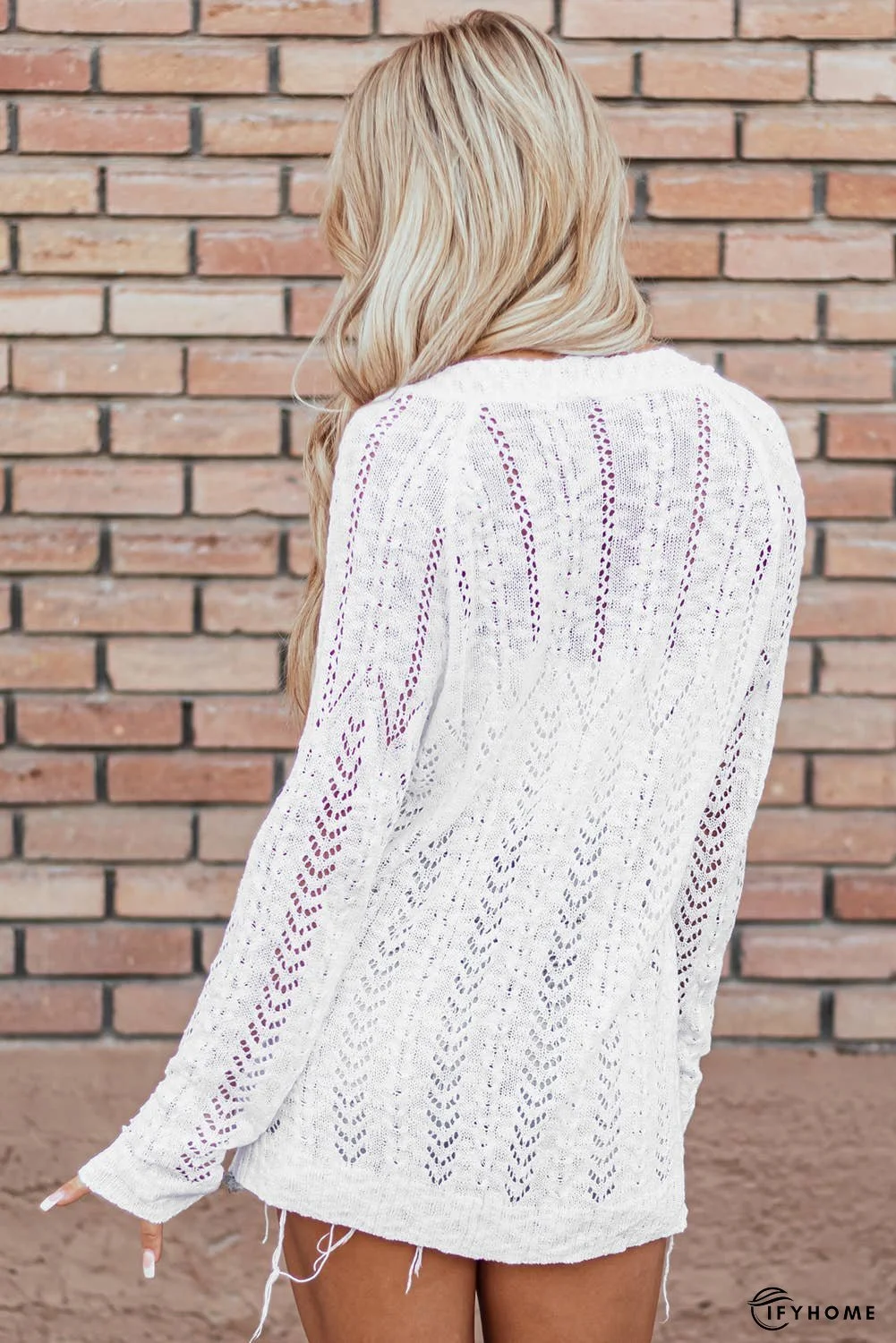 Solid Open Knit Cardigan | IFYHOME