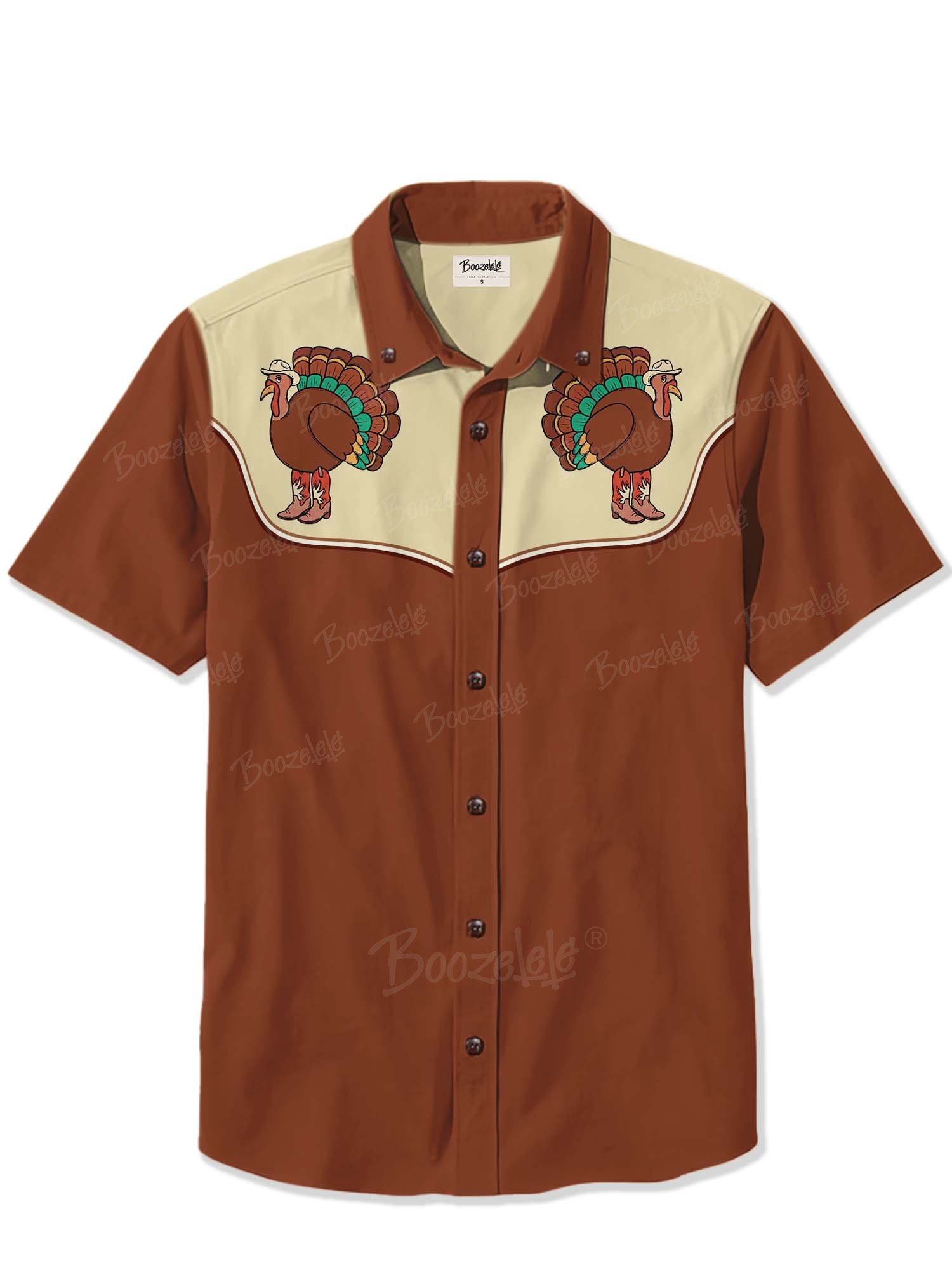 Thanksgiving Western Turkey Cowboy - 100% Cotton Shirt